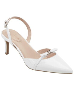 �o���h���[�m ���f�B�[�X �V���[�Y �p���v�X �q�[�� Bandolino Women's Pracen Bow Slingbackitten Heel Pumps White Patent �z���C�g