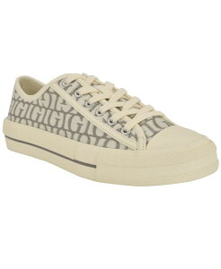 �Q�X ���f�B�[�X �V���[�Y �X�j�[�J�[ ���[�X ���S GUESS Women's Carey Jacquard Logo Lace-Up Sneakers Gray Logo �O���[