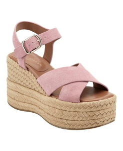 �}�[�N�E�t�B�b�V���[ ���f�B�[�X �V���[�Y �T���_�� �v���b�g�t�H�[�� Marc Fisher LTD Women's Pasion Espadrille Platform Wedge Sandals Pink Suede �s���N