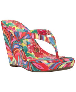 �W�F�V�J�V���v�\�� ���f�B�[�X �V���[�Y �T���_�� Jessica Simpson Women's Jyseta Thong Wedge Sandals Multi Paisley Satin �}���`�J���[