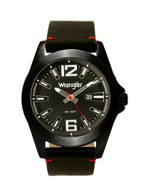 ラングラー レディース 腕時計 アクセサリー Men's Watch 48MM Silver Case Black Dial Black Strap Analog Second Hand Date Function Black