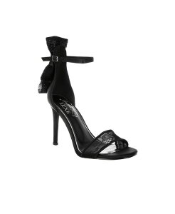 �����h�����O ���f�B�[�X �V���[�Y �T���_�� ���[�X London Rag Women's Delancy Bow Detailace Stiletto Sandals Black �u���b�N