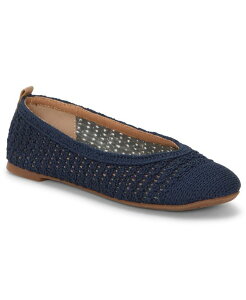 ���b�L�[�u�����h ���f�B�[�X �V���[�Y �p���v�X Lucky Brand Women's Emmielu Woven Ballet Flats Navy Blazer Knit �l�C�r�[