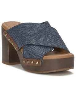 ���b�L�[�u�����h ���f�B�[�X �V���[�Y �T���_�� �v���b�g�t�H�[�� Lucky Brand Women's Casyna Criss-Cross Wood Platform Sandals Navy Blazer/Hazelnut Leather �l�C�r�[
