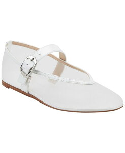 �}�[�N�E�t�B�b�V���[ ���f�B�[�X �V���[�Y �p���v�X ���b�V�� Marc Fisher LTD Women's Godina Mesh Mary Jane Dress Flats White Mesh/Leather �z���C�g