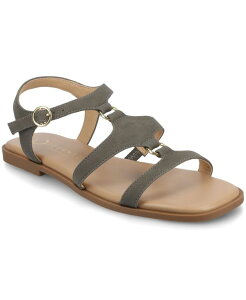 �W�����l �R���N�V���� ���f�B�[�X �V���[�Y �T���_�� Journee Collection Women's Briley Strappy Flat Sandals Cognac