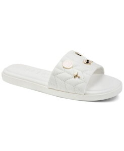 �J�[�� ���K�[�t�F���h ���f�B�[�X �V���[�Y �T���_�� KARLAGERFELD PARIS Women's Carenza Macaron Slide Flat Sandals Bright White �z���C�g