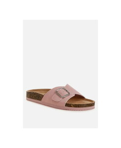 �����h�����O ���f�B�[�X �V���[�Y �T���_�� London Rag Women's Aranda Buckled Slide-On Sandals Pink polyurethane �s���N
