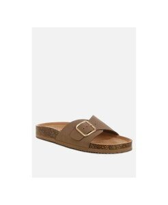 �����h�����O ���f�B�[�X �V���[�Y �T���_�� London Rag Women's Aranda Buckled Slide-On Sandals Taupe polyurethane �g�[�v
