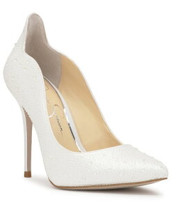 �W�F�V�J�V���v�\�� ���f�B�[�X �V���[�Y �p���v�X �q�[�� Jessica Simpson Women's Wayva Scalloped Heel Stiletto Pumps White �z���C�g