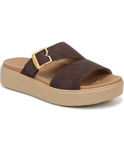 �h�N�^�[�E�V���[�� ���f�B�[�X �V���[�Y �T���_�� Dr. Scholl's Women's Madison Cloud Slide Sandals Dark Brown Faux Leather �u���E��
