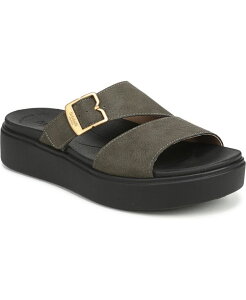 �h�N�^�[�E�V���[�� ���f�B�[�X �V���[�Y �T���_�� Dr. Scholl's Women's Madison Cloud Slide Sandals Olive Green Faux Leather �O���[��