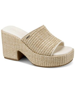 �_�i �L������ �j���[���[�N ���f�B�[�X �V���[�Y �T���_�� �v���b�g�t�H�[�� DKNY Women's Maxenor Platform Sandals Natural