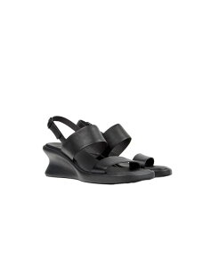 �J���y�[�� ���f�B�[�X �V���[�Y �T���_�� ���U�[ Camper Women's Louise Sandaleather 2-Strap Sandal Black �u���b�N