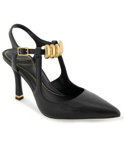 �P�l�X�R�[�� ���f�B�[�X �V���[�Y �p���v�X �A���N�� Kenneth Cole New York Women's Romi Ankle Slingback Pumps Black Leather �u���b�N