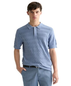 �X�R�b�`�A���h�\�[�_ �����Y �g�b�v�X �|���V���c �j�b�g SCOTCH & SODA Men's Regular-Fit Pointelle Knitted Polo Shirt Infinity