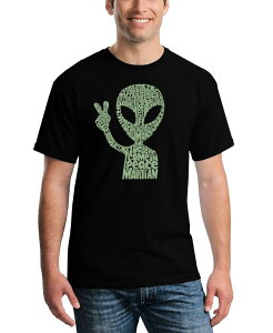 �G���G�[�|�b�v�A�[�g �����Y �g�b�v�X T�V���c LA Pop Art Men's Alien Extraterrestrial Word Art-Shirt Black �u���b�N