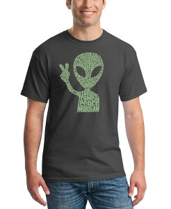 �G���G�[�|�b�v�A�[�g �����Y �g�b�v�X T�V���c LA Pop Art Men's Alien Extraterrestrial Word Art-Shirt Dark Gray �O���[