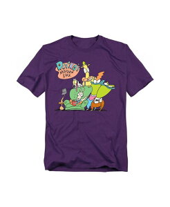 ���S�r�W���� �����Y �g�b�v�X T�V���c �g�[�� Logovision Rocko s Modern Life Big & Tall Rocko's Modern Life Spunky Ed Bev And Heffer T-Shirt Purple �p�[�v��