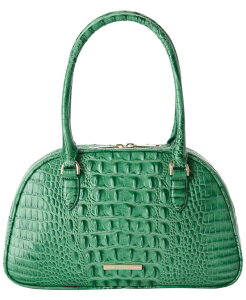 �u�����~�� ���f�B�[�X �o�b�O ���U�[ Brahmin Angie Alden Road Medium Leather Dome Satchel Handbag Palm