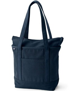 �����Y�G���h ���f�B�[�X �o�b�O Lands' End Medium 5 Pocket Zip Top Long Handle Canvas Tote Bag Radiant navy �l�C�r�[