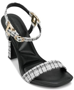 �J�[�� ���K�[�t�F���h ���f�B�[�X �V���[�Y �T���_�� �q�[�� KARLAGERFELD PARIS Women's Cybil High-Heel Square-Toe Sandals White/Black �z���C�g