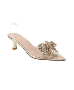 �o�[�l�X ���f�B�[�X �V���[�Y �p���v�X �q�[�� BERNESS Women's Ninetta Clear Slingback Heels with Crystal Bow Gold �S�[���h