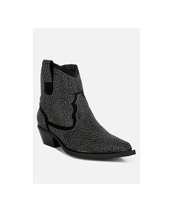 ���O�A���h�R�[ ���f�B�[�X �V���[�Y �u�[�c�E���C���u�[�c Rag & Co Rag and CO Womens Costello Rhinestones Embellished Cowboy Boots Black �u���b�N