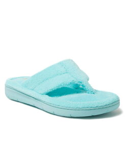 �f�B�A�t�H�[���Y ���f�B�[�X �V���[�Y �T���_�� �p�C�� Dearfoams Women's Wrenley Terry Thong Flip Flop House Slipper Aruba blue �u���[