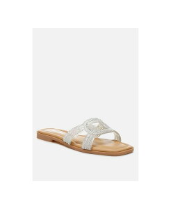 �����h�����O ���f�B�[�X �V���[�Y �p���v�X London Rag Women's Minople Rhinestones Embellished Flat Silver �V���o�[