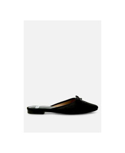 ���O�A���h�R�[ ���f�B�[�X �V���[�Y �T���_�� �T�e�� Rag & Co Taylena Satin Bow Detail Mules Black �u���b�N