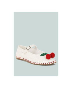 ���O�A���h�R�[ ���f�B�[�X �V���[�Y �p���v�X Rag & Co Rag and Co Womens Brunch Date Cherry Accent Mary Jane Flats White �z���C�g