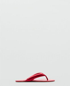 �}���S ���f�B�[�X �V���[�Y �T���_�� ���U�[ MANGO Selection Women's Padded Leather Strap Sandals Red ���b�h
