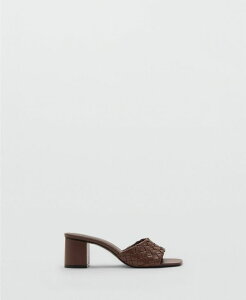 �}���S ���f�B�[�X �V���[�Y �T���_�� MANGO Women's Braided Strap Sandals Chocolate �`���R���[�g