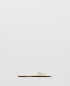 �}���S ���f�B�[�X �V���[�Y �T���_�� ���U�[ MANGO Women's Flat Leather Sandals Ecru �G�N����