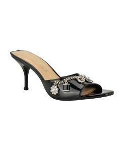 �Q�X ���f�B�[�X �V���[�Y �X���b�|���E���[�t�@�[ �T���_�� GUESS Women's Vanesy Charmed Slip-On Stiletto Dressandal Black Patent �u���b�N