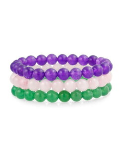 �u�����O ���f�B�[�X �A�N�Z�T���[ �u���X���b�g�E�o���O���E�A���N���b�g Bling Jewelry Turquoise Stretch Bracelet Set 3 Simple Plain Stabilized 8MM Ball Bead Stackable Multi gemstones �}���`�J���[