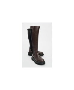 �v�����[�O�V���[�Y ���f�B�[�X �u�[�c�E���C���u�[�c Prologue Shoeshadow Knee High Boot (Women) Brown faux leather �u���E��