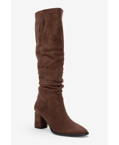 �v�����[�O�V���[�Y ���f�B�[�X �u�[�c�E���C���u�[�c �q�[�� Prologue Shoes Women's Vianella Block Heel Knee High Boot Brown suede faux leather �u���E��