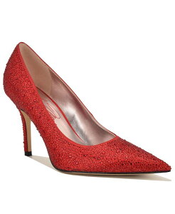 �i�C���E�F�X�g ���f�B�[�X �V���[�Y �p���v�X Nine West x Marilyn Monroe Women's Glamorhinestone Stiletto Pumps Red Satin ���b�h