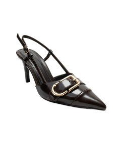 �v�����[�O�V���[�Y ���f�B�[�X �p���v�X Prologue Shoes Women's Noen Buckle Pointed Toe Stiletto Pump Brown �u���E��