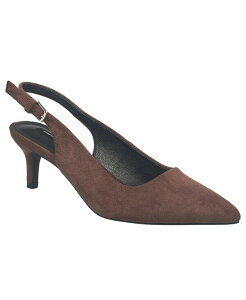 �t�����`�R�l�N�V���� ���f�B�[�X �V���[�Y �p���v�X�G�[�h �q�[�� French Connection Women'suede Quinn Kitten Heel Choco