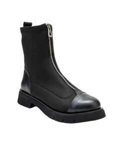 �v�����[�O�V���[�Y ���f�B�[�X �u�[�c�E���C���u�[�c �A���N�� Prologue Shoes Women's Martostretch Front Zip Ankle Boot Black faux leather �u���b�N
