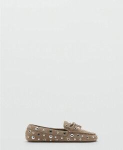 �}���S ���f�B�[�X �V���[�Y �X���b�|���E���[�t�@�[ �X�G�[�h MANGO Women's Eyeletsuede Loafersand �T���h