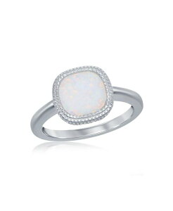 �J���r�A���g���W���[�Y ���f�B�[�X �A�N�Z�T���[ �����O Caribbean Treasuresterling Silver Square White Inlay Synthetic Opal Ring White �z���C�g