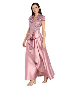 �A�[���A���h�G�����`���[�Y ���f�B�[�X �g�b�v�X �����s�[�X ���b�V�� �h�J R & M Richards Women's Long Mikado Ballgown with Embroide red Mesh Bodice Rose