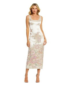 �}�b�N�_�K�� ���f�B�[�X �g�b�v�X �����s�[�X �v�` �~�f�B Mac Duggal Petite Slim Strap Scoop Neck Bustier Brocade Midi Dress Champagne multi �V�����p��