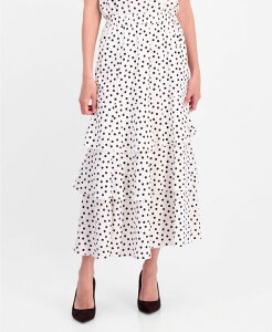 �A���N���C�� ���f�B�[�X �{�g���X�J�[�g �e�B�A�[�h�b�g �v�` Anne Klein Women's Polka-Dot Pull-On Tie red Skirt Regular & Petite White Dove / Dark Chocolate �z���C�g