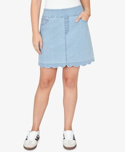 ���r�[�A�[���f�B�[ ���f�B�[�X �{�g���X�J�[�g �v�` �f�j�� Ruby Rd. Petite Scalloped-Hem Stretch Denim Skort Chambray �f�j��