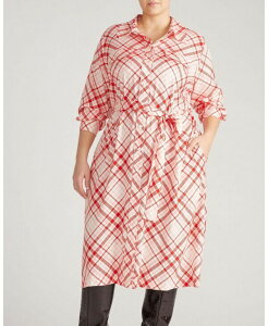 ���j�o�[�T�� �X�^���_�[�h ���f�B�[�X �g�b�v�X �����s�[�X �v���X�T�C�Y Universal Standard Plusize Cooling Stretch Cupro Savannah Dress Red plaid print ���b�h